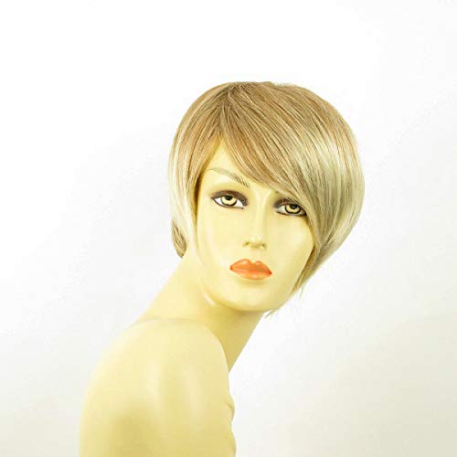 Perruque Courte Femme JULIETTE - Blond Clair Cuivré Méché - Synthétique Bouclé - Taille M - Neuf