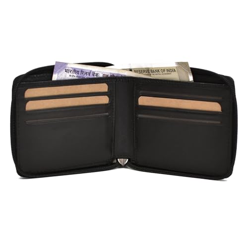 Image of WildHorn Women's Zip Around Wallet - Premium Leather Floral Print Purse | Stylish Clutch with Zipper Closure & Multiple Card Slots for Ladies & Girls