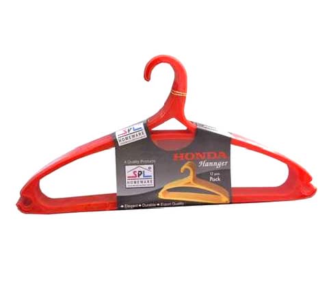 Image of 12 Piece Plastic Hanger, Red