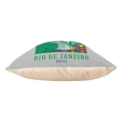 Coussin en velours gris évocation Brésil et souvenirs - 5