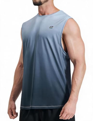Image of EZRUN Men's Workout Sleeveless Shirts Quick Dry Muscle Swim Shirt Gym Fitness Running Beach Tank Tops