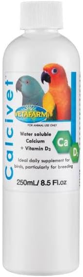 Calcivet Daily Calcium Supplement for Birds Calcio para Aves 250ml