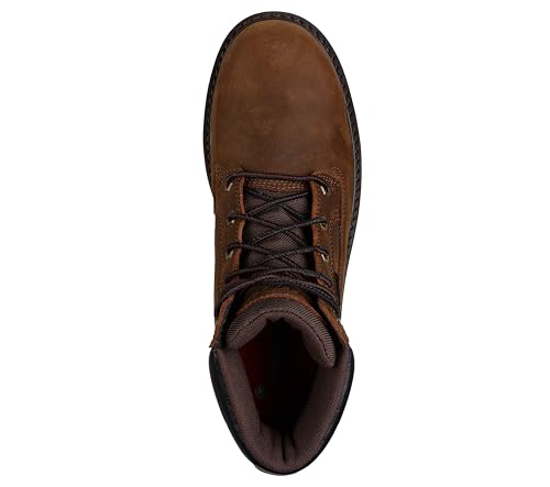 Skechers Men's Longrider 6 Inch Padded Collar Steel Toe Electrical Hazard Boot Industrial, Brown, 10 Wide