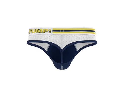 Pump! Recharge Thong Men's Thong | Supportive & Contoured Fit | Breathable & Soft Fabric | Comfortable Elastic Waistband Blues/White2