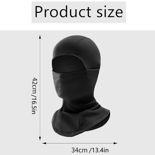 BJAINGEXK Winter Balaclava mask, Motorcycle Helmet mask UV Protection Wool-Lined ski mask, Ski Mask Men's Head Mask Women's Protective face mask, Lightweight Wind Protection Neck Guard (Black) - Image 3