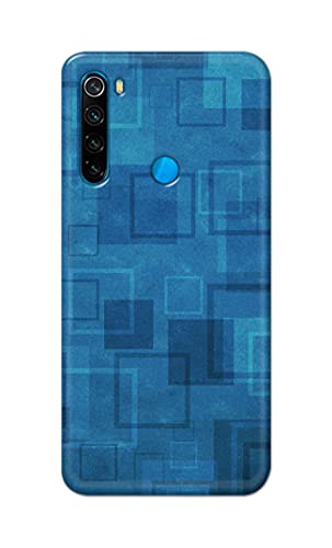 Image of Printed Hard Back Cover Case for Mi Redmi Note 8 Back Cover (Plain Azure Blue) -203