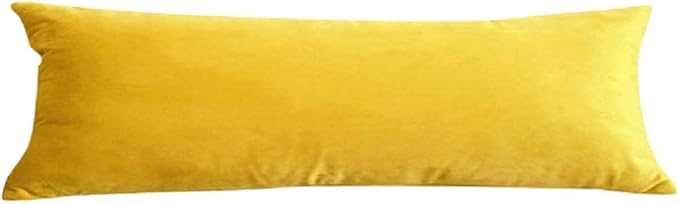 INSAFIANS Long Bolster Pillowcase Soft & Comfortable Covers for Pregnancy Maternity Orthopedic Support Ideal for Side and Back Sleepers (DO 4.6 FT COVER ONLY mustard) — image 1