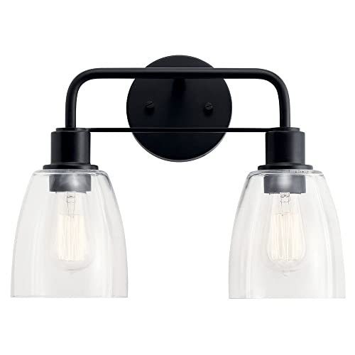 Image of Kichler Meller 2-Light Industrial Vanity Light, Brushed Nickel