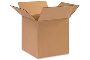 10x10x10 Corrugated Cardboard Boxes (25-Pack) for Packing, Shipping, or Moving
