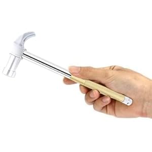 6-In-1 Multifunctional Metal Mini Hammer, Small Nesting Hammer, and Screwdriver Set, Portable Steel Mini Hammer Ideal (Silver Yellow)