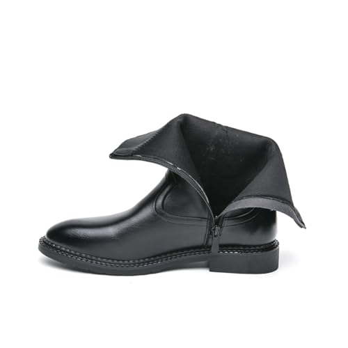 CHUUMEE Men's Round Toe Cowboy Boots Side Zipper Ankle Boots Fashion Dress Boots for Men4