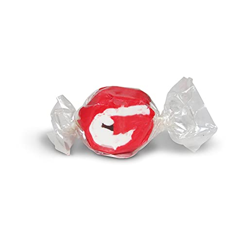 Cherry Fancy Shape Red Taffy Chews By It's Delish, 18 Oz Jumbo Container - Individually Wrapped Gourmet Soft Candy - Great Candy For Red Themed Parties, Usa Made & Certified Kosher #TOP5
