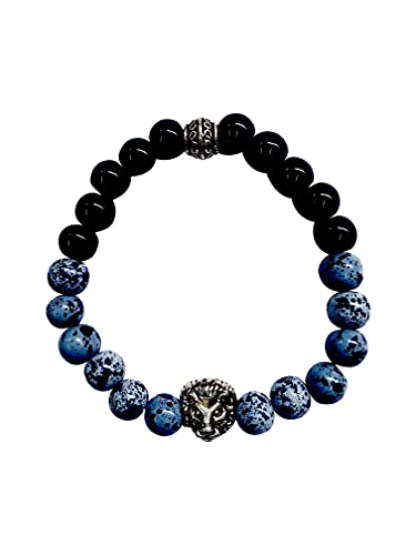 Image of Young & Forever Alpha Domain Natural Stone Beaded Bracelet for Men - Men's Hand Kadas & Healing Crystal Bead Bracelets with Metallic Charms (Pack of 1)