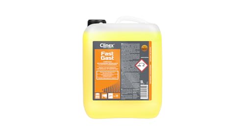 CLINEX Fast Gast, Reinigungsmittel zur Entfernung fettiger Verschmutzungen, Effizientes Reinigungsmittel, Fettentfernung, Schmutz, Siedlungen, Keine Streifen, Heim, Zur KĂĽche, Zur Werkstatt, 5l