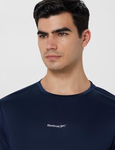 Image of Reebok Men's Polyester Gym T-Shirt - Quick Dry Moisture Wicking Sports T-Shirt for Men | Workout Running Training Tshirt for Men | Half Sleeve Active Tee