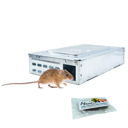 FINCA CASAREJO Trampa para Ratones multicaptura - Captura Ratones Vivos (DTRM) - Incluye Hamelin, Atrayente Natural de Ratones y Ratas.
