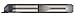 Micro 100 QFGC3-250-015-025X Face Grooving Tool - Quick Change, 1/64" Width, 025" Proj, 1/4" Min Bore Dia, 3/4" Max Bore Depth, 1/8" Offset, 1/4" Shank Dia, 2" OAL, AlTiN