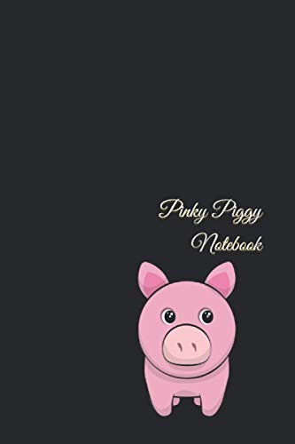 Pinky Piggy Black Cover The Little Animal Notebook, Writing 100 Pages Funny Notebook Journal - Lined (6" x 9" ) Paperback