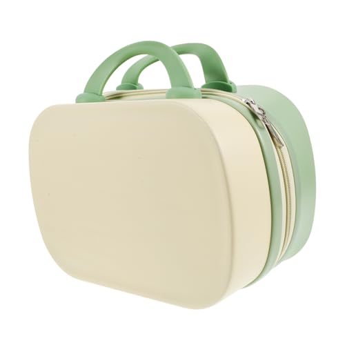 Trousse de maquillage portable rigide Veemoon jaune et vert 35,5 cm