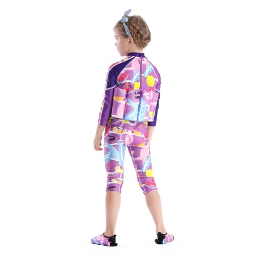 Image of One-Piece Children Buoyancy Swimsuit Swim Vest Detachable Float Swimwear, Perfect for Kids or Baby Learn to Swimming (Upgraded Styles for Girls, S)