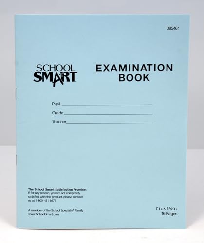 Cahier d'examen ligné bleu anti-perte de page avec marge nette | Lot de 50