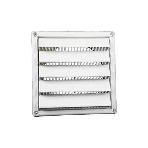Plastic Wall Vent w/Fixed Louvers 6 Inch Pipe | for Intake and Exhaust Applications + 1 Inch Collar for Secure Pipe Attachment + Molded Screen + Available in White and Brown - FAMCO Cover