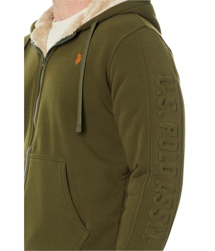 U.S. POLO ASSN. Men's USPA Embossed Wordmark Sherpa Hoodie3