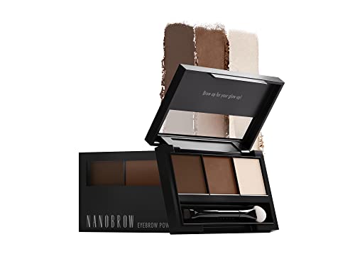 Nanobrow Eyebrow Powder Kit - Brow Powders with a Highlighter, Brow Styling Kit (Medium)