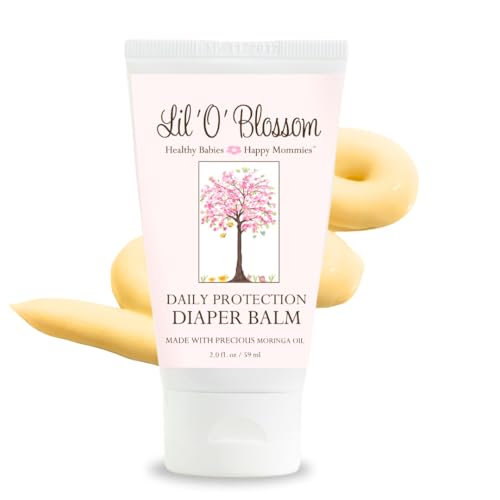 Lil 'O' Blossom Daily Protection Diaper Balm 2 Fl Oz - Protects, Prevents, & Calms Baby Diaper Rash, Redness, or Irritation