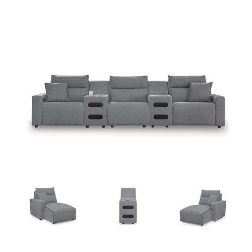 Image of Signature Design by Ashley Power Reclining Sectional with Audio Consoles