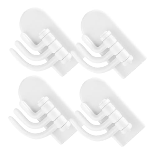 LAPYAPPE Over The Door Hooks 4 Pcs White Heavy Duty Plastic Rotatable Storage Hook Cabinet Hangers Kitchen Closet Bathroom