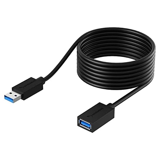 SABRENT 22AWG USB 3.0 Extension Cable - A-Male to A-Female [Black] 10 Feet (CB-3010)