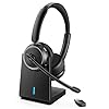 Angteela Wireless Headset with ANC & ENC, Bluetooth 5.4 Headset with USB Dongle, Wireless Headphones with Flip-to-Mute Microphone for Work from Home/Office/PC/Cell Phones