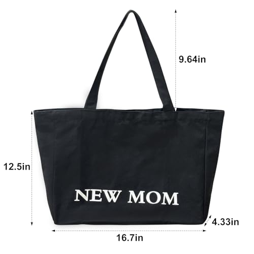 New Mom Gifts for Women Tote Bag, Canvas Mama Tote Bag Mom to Be Gift Large Mommy Bag for Hospital, Mothers Day, Birthday2