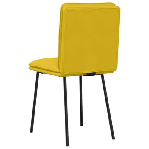 Chaises en velours jaune de salle à manger structure stable - 8