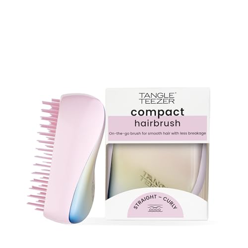 Tangle Teezer Compact Styler, Brosse à Cheveux Démêlante, Cheveux Secs et Mouillés, Tous Types de Cheveux, Brosse Idéale pour Voyager, Pochette de...