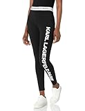 Karl Lagerfeld Paris womens Logo Leggings, Black, Large US