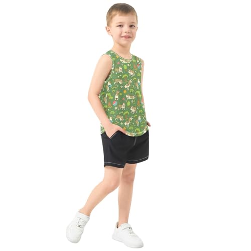 Baby Boys Sleeveless Tank Top Cute Dog Toddler Athletic Vest 3-10T4
