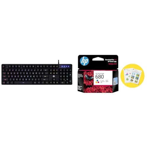 Image of HP K300 Backlit Membrane Wired Gaming Keyboard with Mixed Color Lighting, 4 LED Indicators, Matte Fi