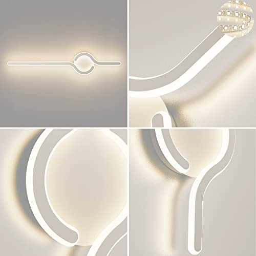 Luz de pared larga de metal lineal LED con estructura de hierro blanco 6