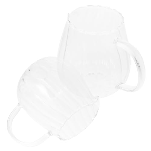 2Pcs Elegant Glass Pitcher Stylish Coffee Tea Dispenser with Handle Unique Design for Home Use for Friends