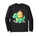 Photo Gallery carino pollo cavalcando un dinosauro maglia a manica Photo Gallery carino pollo cavalcando un dinosauro maglia a manica