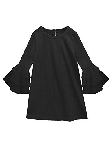 Image of A.T.U.N. (All Things UBER Nice) Girls Cotton A-Line Knee Length Long Sleeve Casual Dress