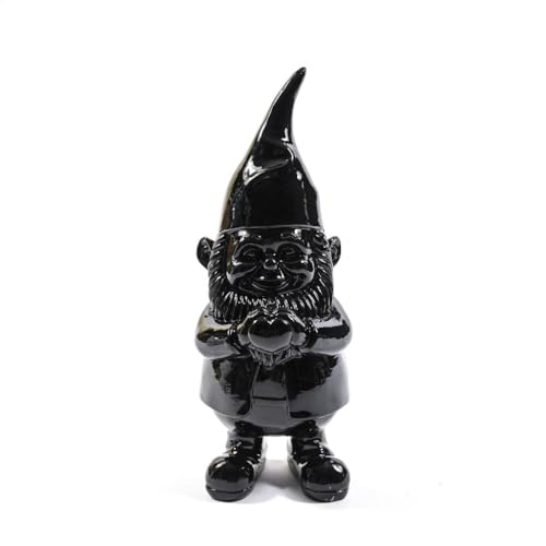 Decor Space Gartenzwerg aus Kunstharz, lustig, einfarbig, Höhe 29,5 cm (schwarz)