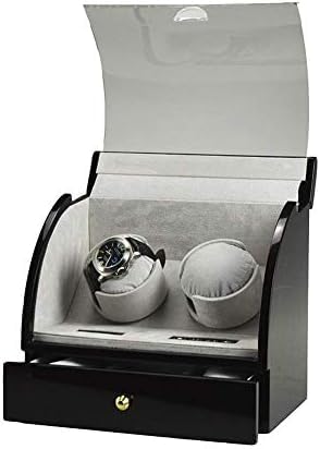 FENOKD Mechanical Watch Shaker Rotate Watch Winder Piano Paint 2 Winder Positions, Rotation Wooden Storage Case Organizer with Drawer Quiet Motor