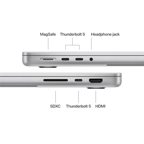 Image of Apple MacBook Pro 14 inch Laptop, Early 2026, M5 Pro 15-Core CPU / 16-Core GPU, 48GB Unified Memory, 2TB SSD, Liquid Retina XDR Display, 70W USB-C Power Adapter, CTO (Silver, 14 inch, 48GB, 2TB)