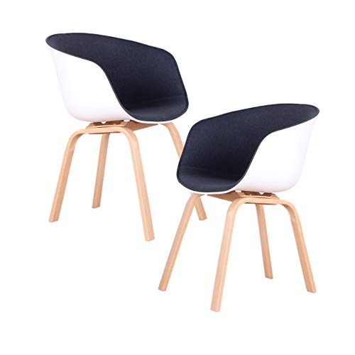 JIASEN Chaises de Salle à Manger avec accoudoirs Lot de 2 fauteuils de Bureau à Domicile avec Cadre en métal pour Cuisine à Domicile Salle à Manger Salon Cover