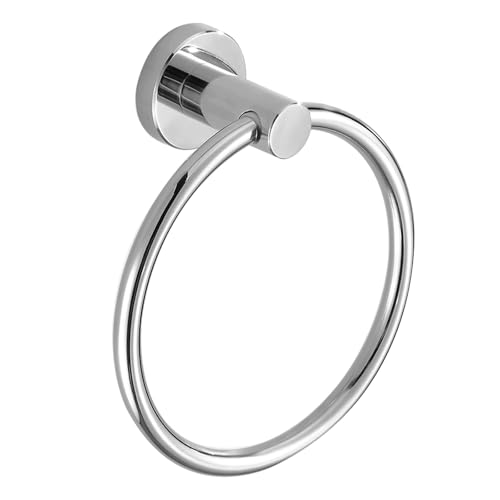RUMOSE Polished Chrome Bath Towel Ring Heavy Duty Round Hand Towel Holder Hanger for Bathroom...