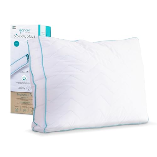 La mejor comparación de Almohadas Sognare Sams favoritos de las personas. 44 Sognare Almohada Biocalyptus Tamaño Estándar Relleno Semi Firme, 35% Algodón y 65% Fibras de Eucalipto, Hipoalergénica, Fresca y Lavable. con 100 Noches de Garantía.