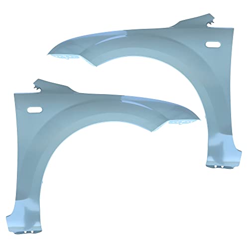 BESTPRICE 1x aile avant gauche avec trou de clignotant, 1x aile avant droite avec trou de clignotant Compatible avec FORD FOCUS Mk2